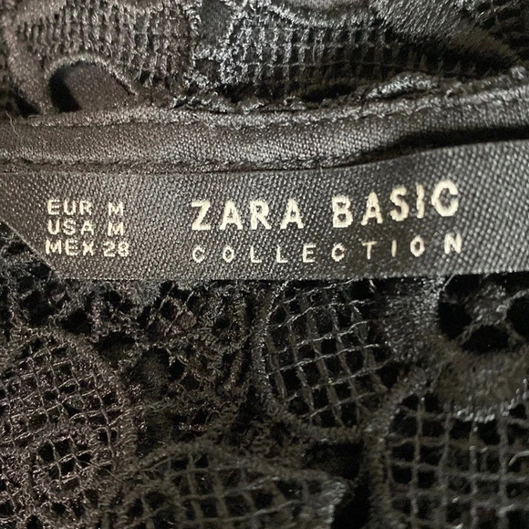Zara Basic Collection Black Lace Cocktail Dress Size M - Picture 9 of 9